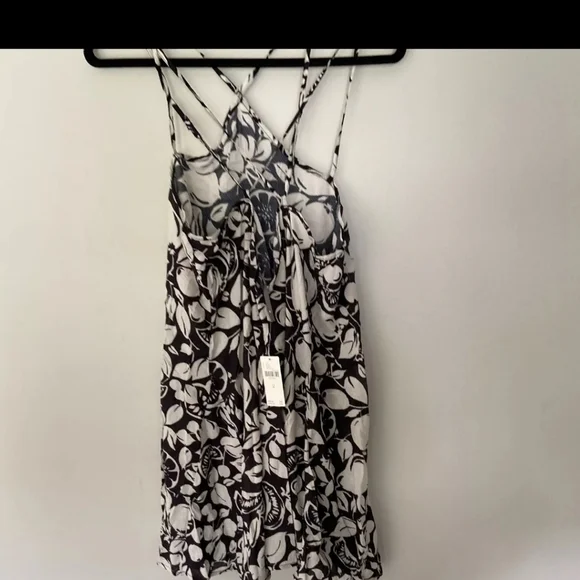 NWT! Anthropologie Sheer Mini Dress-Black/White Fruit Print-Size Medium - Picture 5 of 6